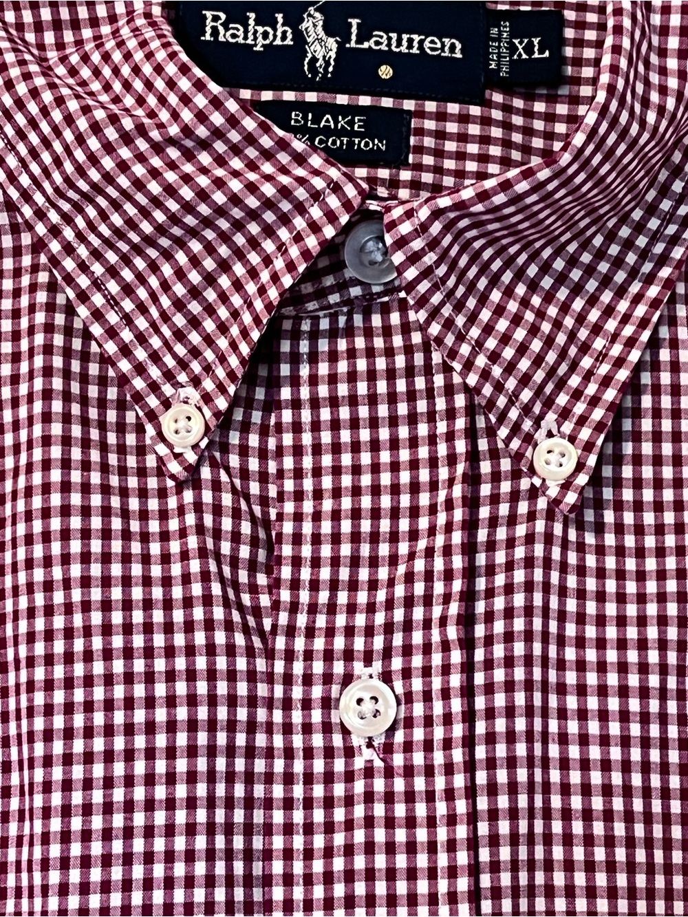 Polo Ralph Lauren Men's XL Blake Red Check Long Sleeve Button-Down Americana